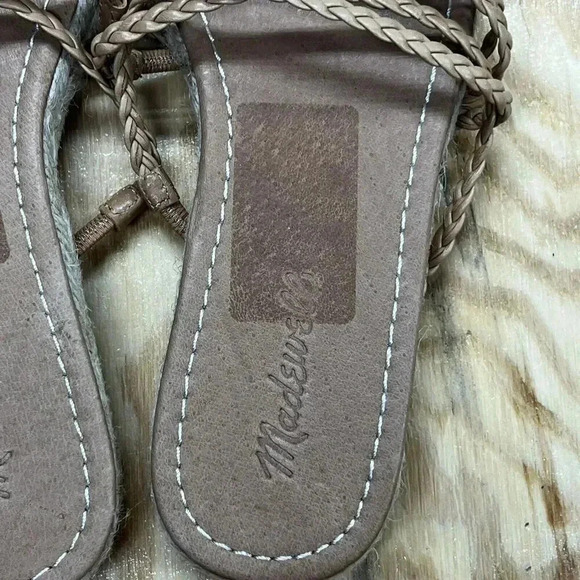 Madewell Size 7.5 Women's Tan Espadrille strappy Slip On Comfort Sandal Beachy - Picture 7 of 9